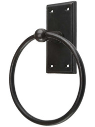 Solid-Bronze Towel Ring with Rectangular Plate.